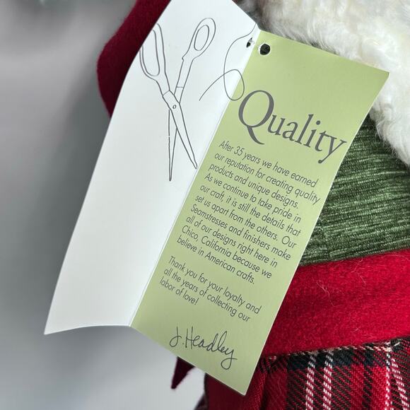 Woof & Poof Christmas Dog Airedale Terrier Plush Plaid Skirt Red Boots 28" - Picture 5 of 10